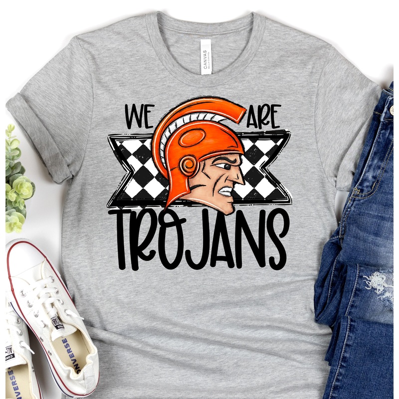 WE ARE TROJANS ORANGE|Pocket 3.5″-4″|Infant|Toddler|Youth 8.5|Adult 11″|Adult 12″
