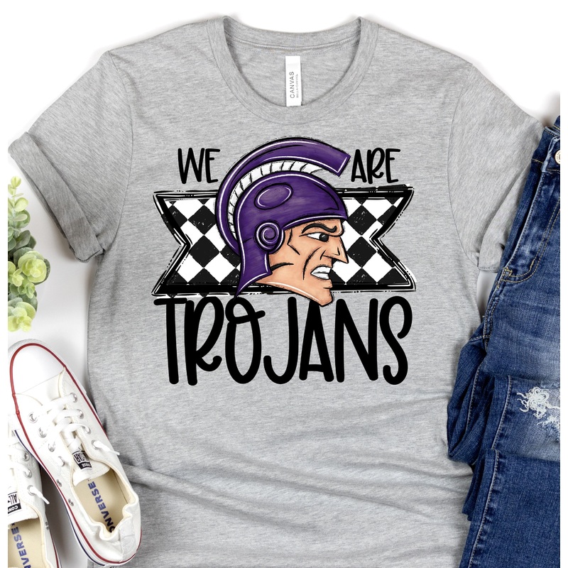 WE ARE TROJANS PURPLE|Pocket 3.5″-4″|Infant|Toddler|Youth 8.5|Adult 11″|Adult 12″