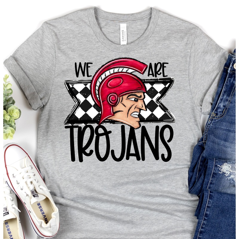 WE ARE TROJANS RED|Pocket 3.5″-4″|Infant|Toddler|Youth 8.5|Adult 11″|Adult 12″