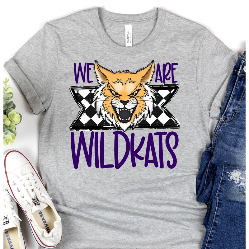WE ARE WILDKATS PURPLE CUSTOM|Pocket 3.5″-4″|Infant|Toddler|Youth 8.5|Adult 11″|Adult 12″