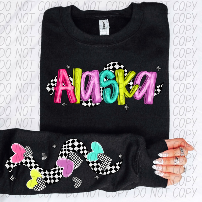 ALASKA BRIGHT CHECKERED HEARTS AND SLEEVE