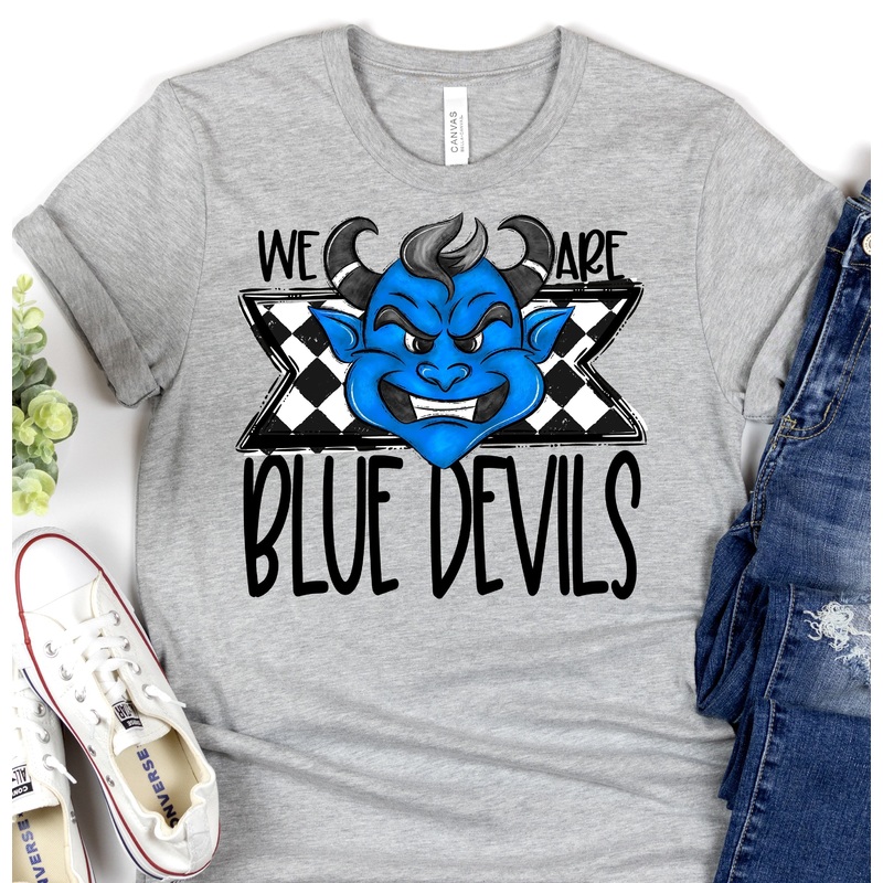 WE ARE BLUE DEVILS|Pocket 3.5″-4″|Infant|Toddler|Youth 8.5|Adult 11″|Adult 12″
