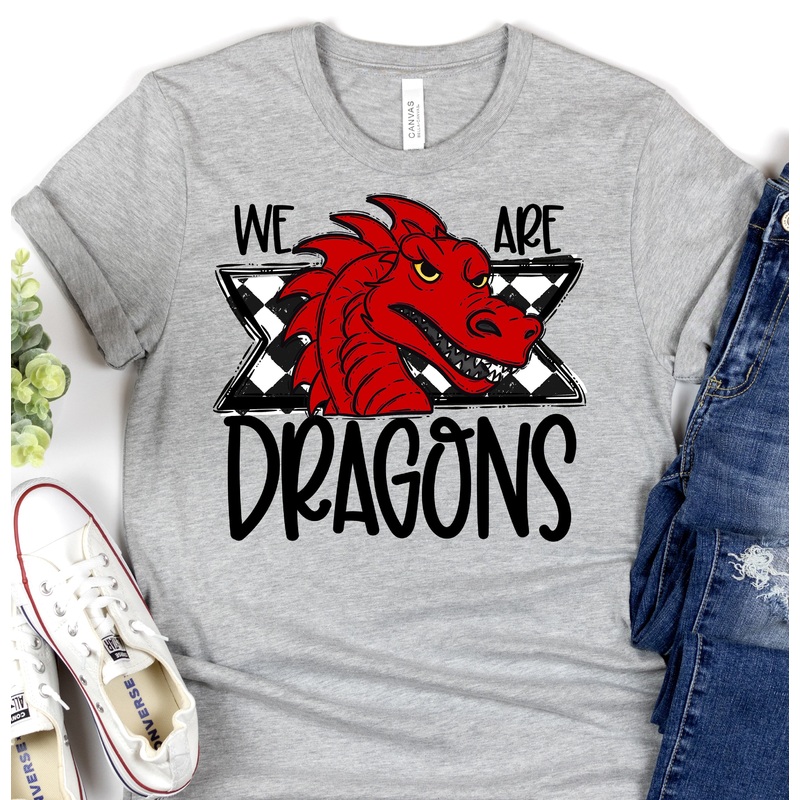 WE ARE DRAGONS RED|Pocket 3.5″-4″|Infant|Toddler|Youth 8.5|Adult 11″|Adult 12″