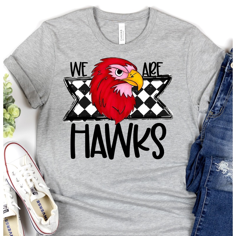 WE ARE HAWKS RED|Pocket 3.5″-4″|Infant|Toddler|Youth 8.5|Adult 11″|Adult 12″