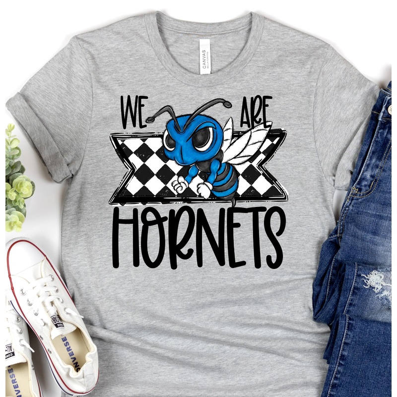 WE ARE HORNETS BLUE|Pocket 3.5″-4″|Infant|Toddler|Youth 8.5|Adult 11″|Adult 12″