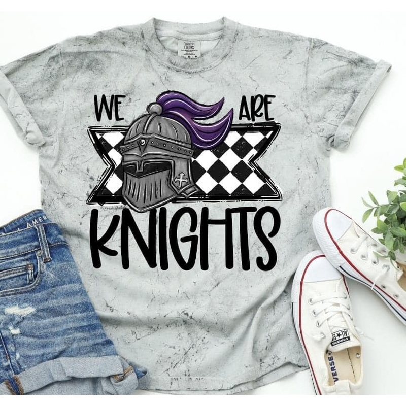 WE ARE KNIGHTS PURPLE|Pocket 3.5″-4″|Infant|Toddler|Youth 8.5|Adult 11″|Adult 12″