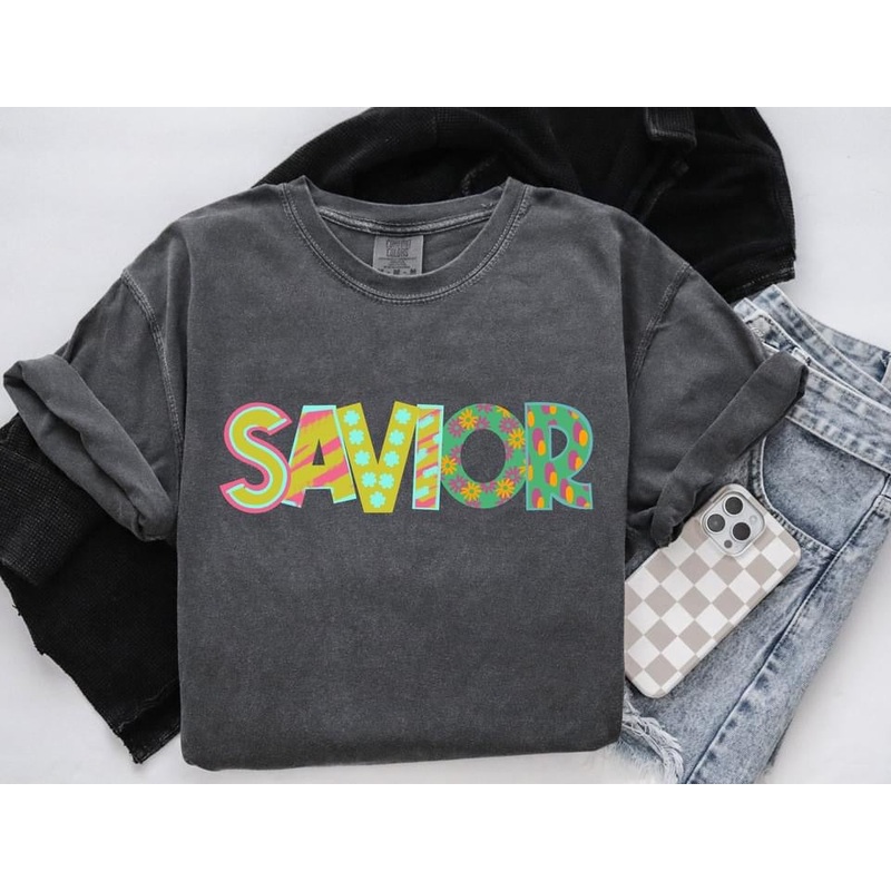 SAVIOR – FAITH WORDS|Pocket 3.5″-4″|Infant|Toddler|Youth 8.5|Adult 11″|Adult 12″