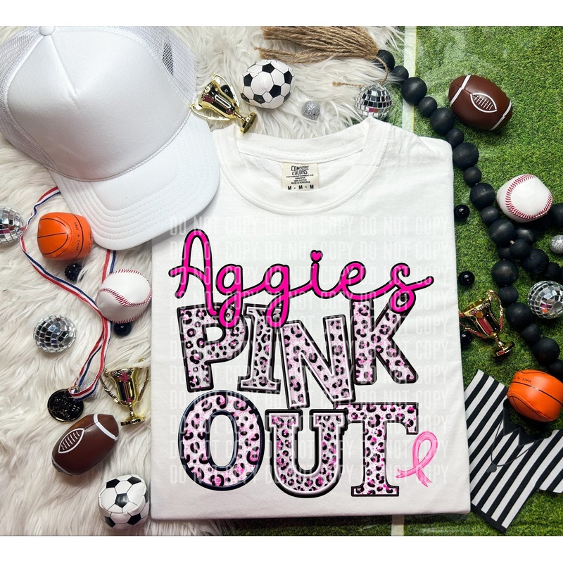 AGGIES PINK OUT ANIMAL PRINT MASCOT
