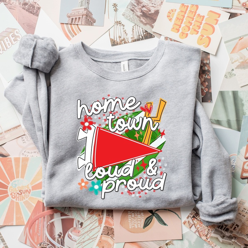HOME TOWN- LOUD & PROUD RED|Youth 8.5|Adult 11″|Adult 12″