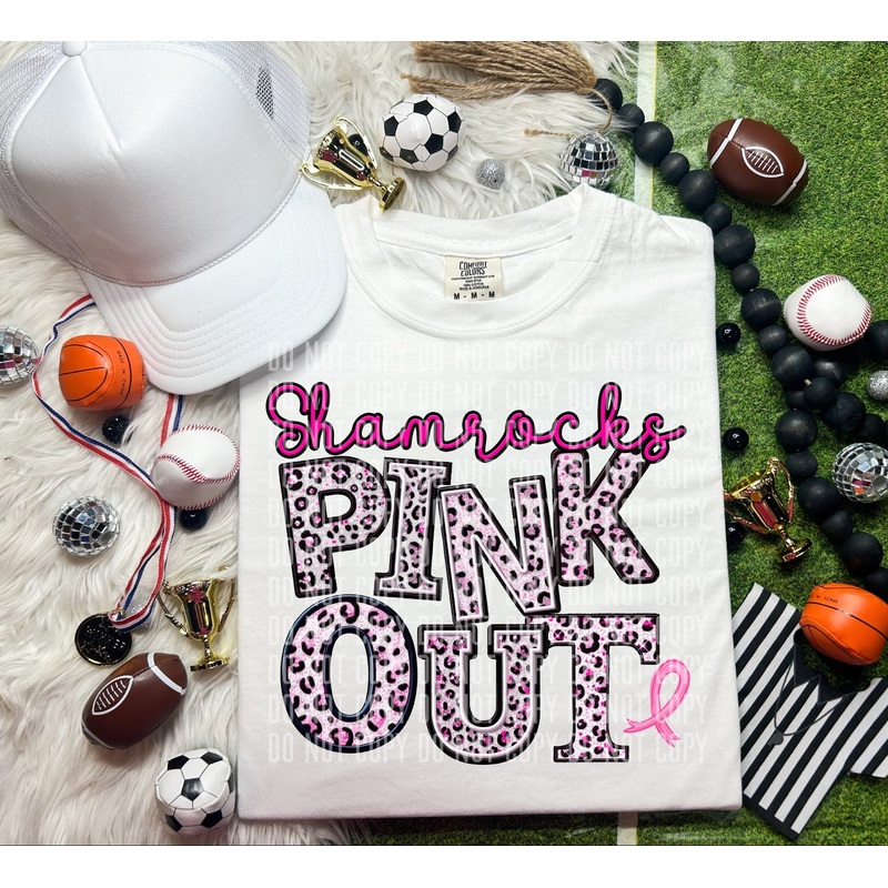 SHAMROCKS PINK OUT ANIMAL PRINT MASCOT