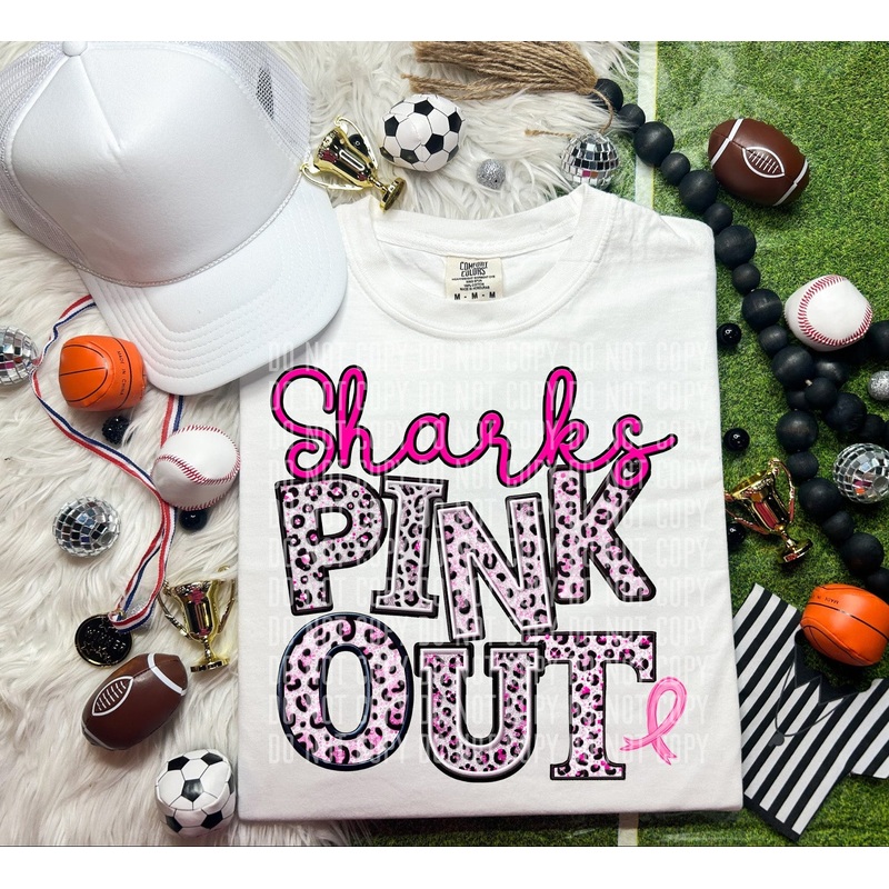 SHARKS PINK OUT ANIMAL PRINT MASCOT