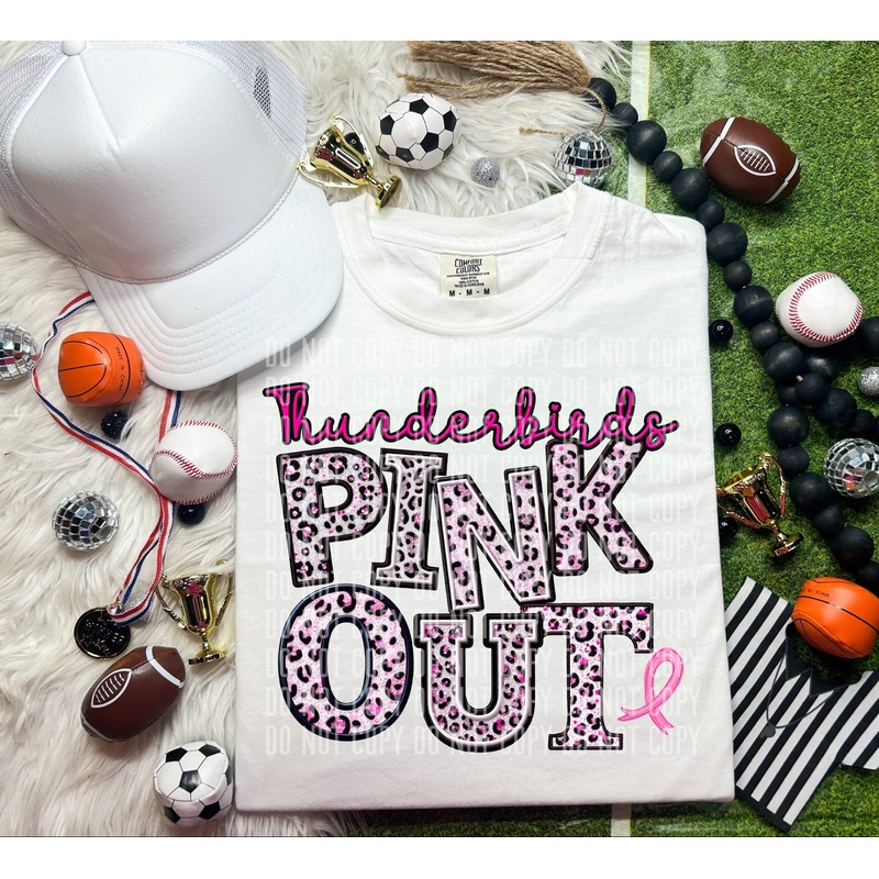 THUNDERBIRDS PINK OUT ANIMAL PRINT MASCOT