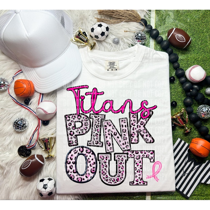 TITANS PINK OUT ANIMAL PRINT MASCOT
