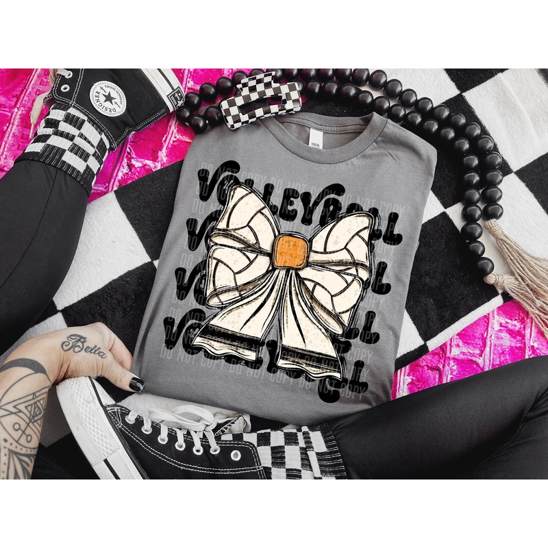 VOLLEYBALL RETRO SPORTS BOW BLACK FONT