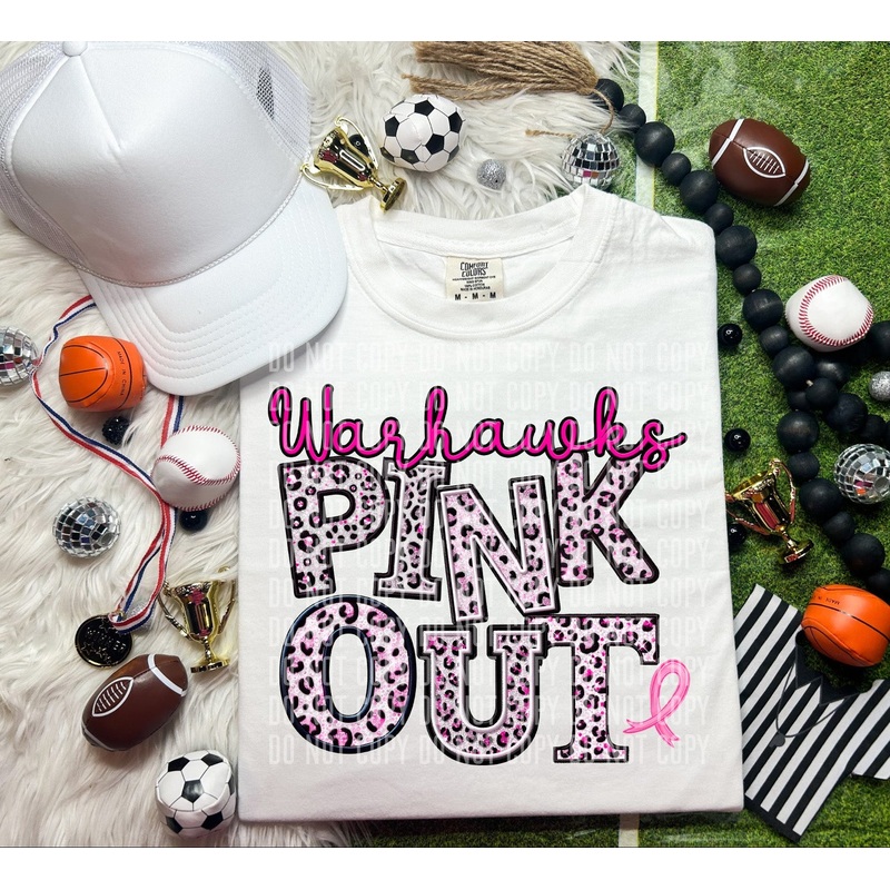 WARHAWKS PINK OUT ANIMAL PRINT MASCOT