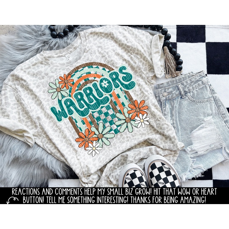 WARRIORS FLORAL ARCH|Infant|Toddler|Youth|Adult 11″|Adult 12″
