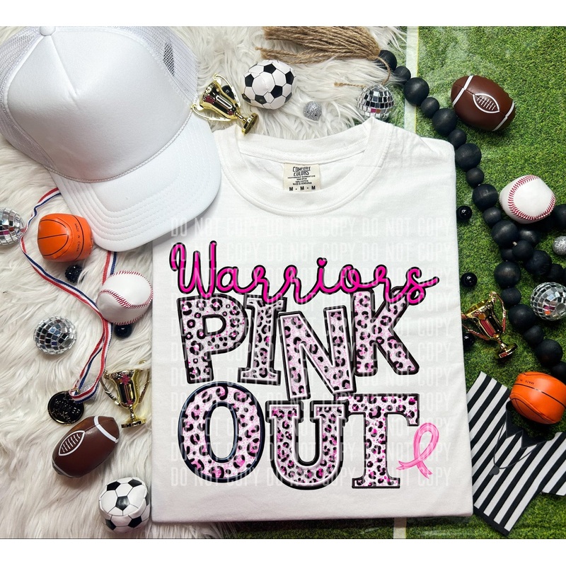 WARRIORS PINK OUT ANIMAL PRINT MASCOT