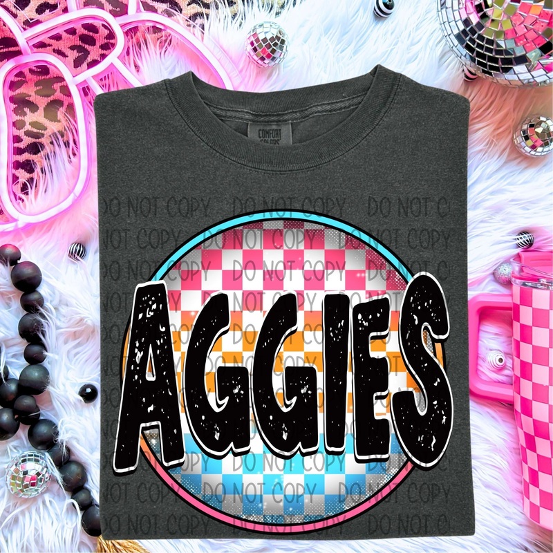 AGGIES NEON CIRCLE MASCOTS|Toddler|Youth 8.5|Adult 11″|Adult 12″