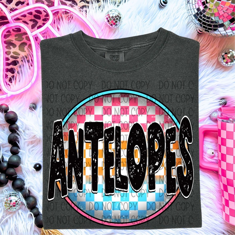 ANTELOPES NEON CIRCLE MASCOTS|Toddler|Youth 8.5|Adult 11″|Adult 12″