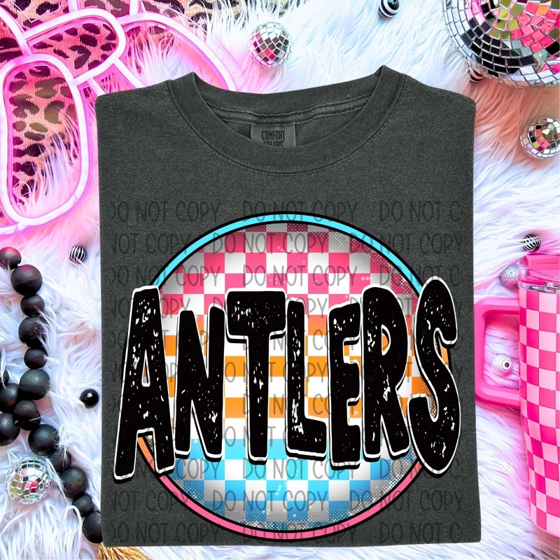 ANTLERS NEON CIRCLE MASCOTS|Toddler|Youth 8.5|Adult 11″|Adult 12″