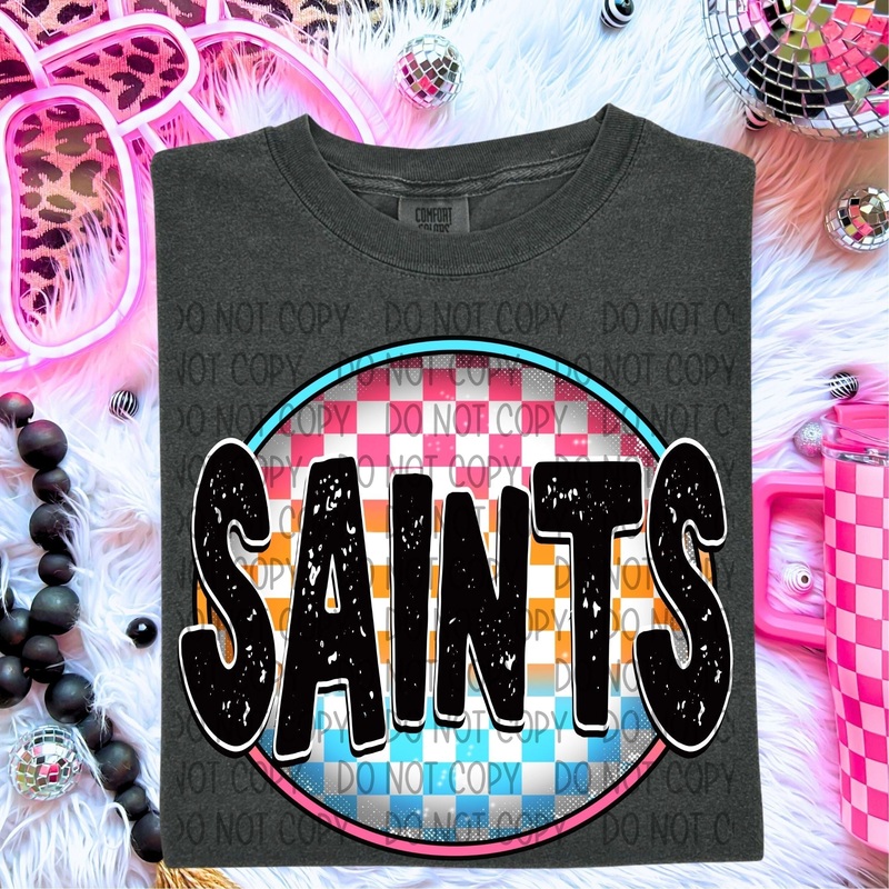 SAINTS NEON CIRCLE MASCOTS|Toddler|Youth 8.5|Adult 11″|Adult 12″