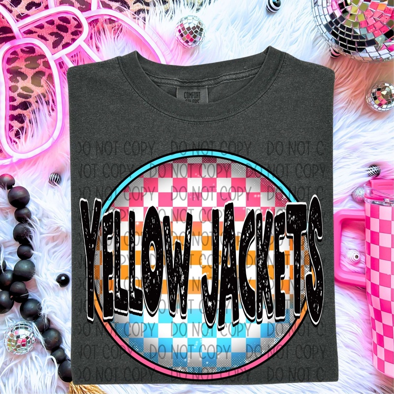 YELLOW JACKETS NEON CIRCLE MASCOTS