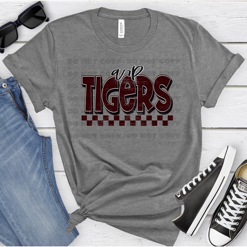 ARP TIGERS MAROON BLACK GRUNGE