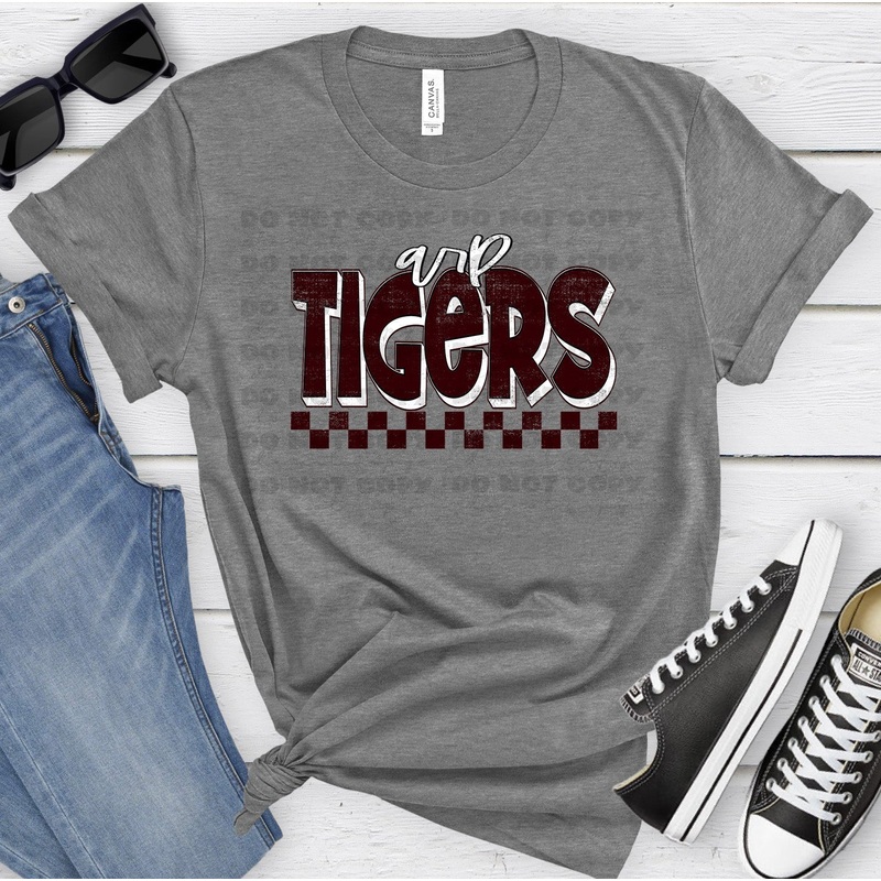 ARP TIGERS MAROON WHITE GRUNGE