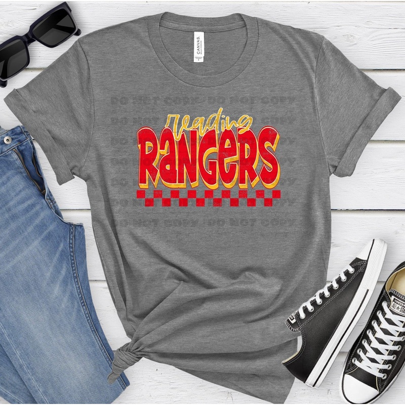 READING RANGERS RED ATH GOLD GRUNGE