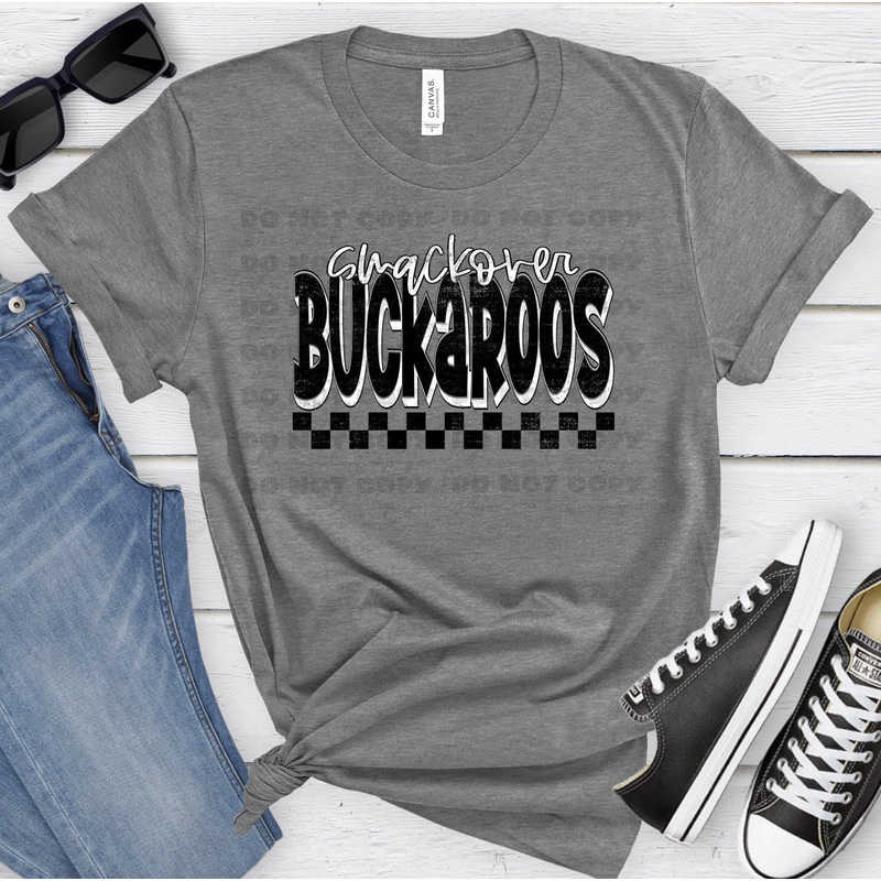 SMACKOVER BUCKAROOS BLACK WHITE GRUNGE