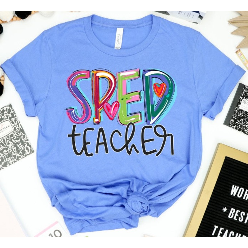 SPED TEACHER CHEERY BRIGHT|Pocket 3.5″-4″|Infant|Toddler|Youth 8.5|Adult 11″|Adult 12″