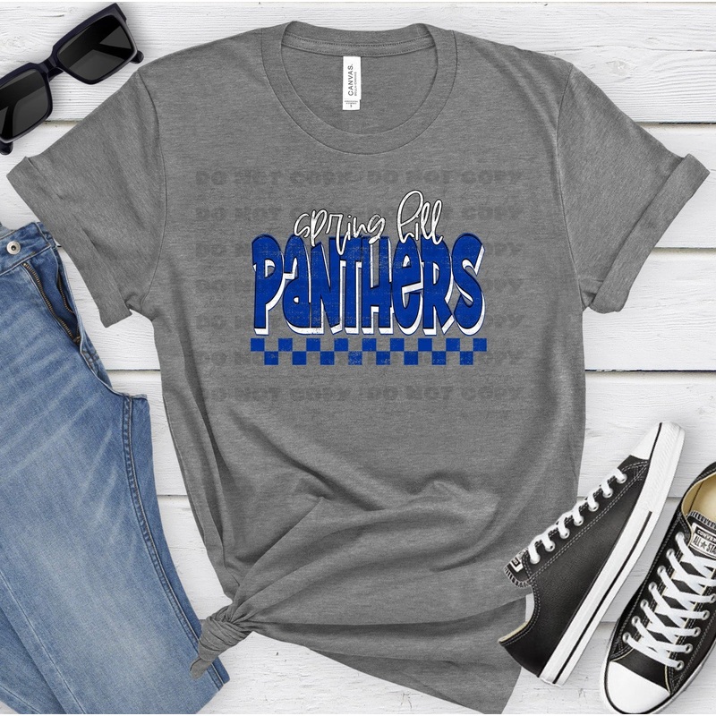 SPRING HILL PANTHERS ROYAL WHITE GRUNGE