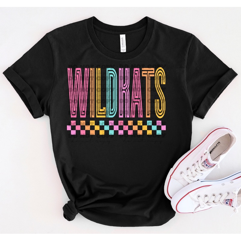 WILDKATS COLORFUL LINE MASCOT|Pocket 3.5″-4″|Infant|Toddler|Youth 8.5|Adult 11″|Adult 12″
