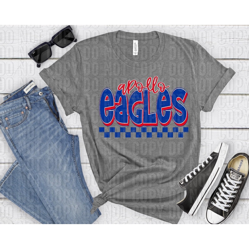 APOLLO EAGLES RED BLUE GRUNGE|Pocket 3.5″-4″|Infant|Toddler|Youth 8.5|Adult 11″|Adult 12″