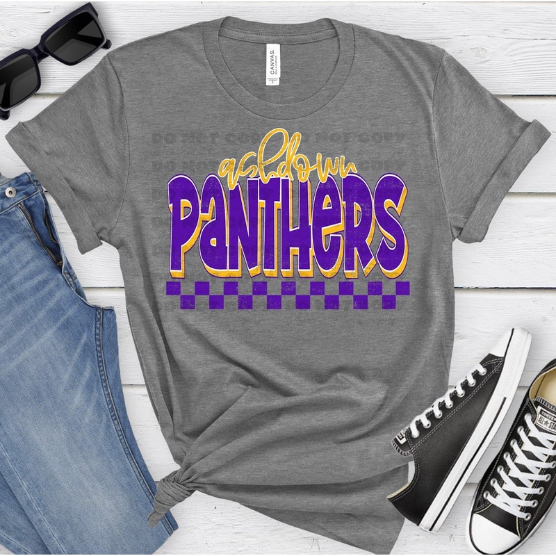 ASHDOWN PANTHERS PURPLE ATH GOLD GRUNGE