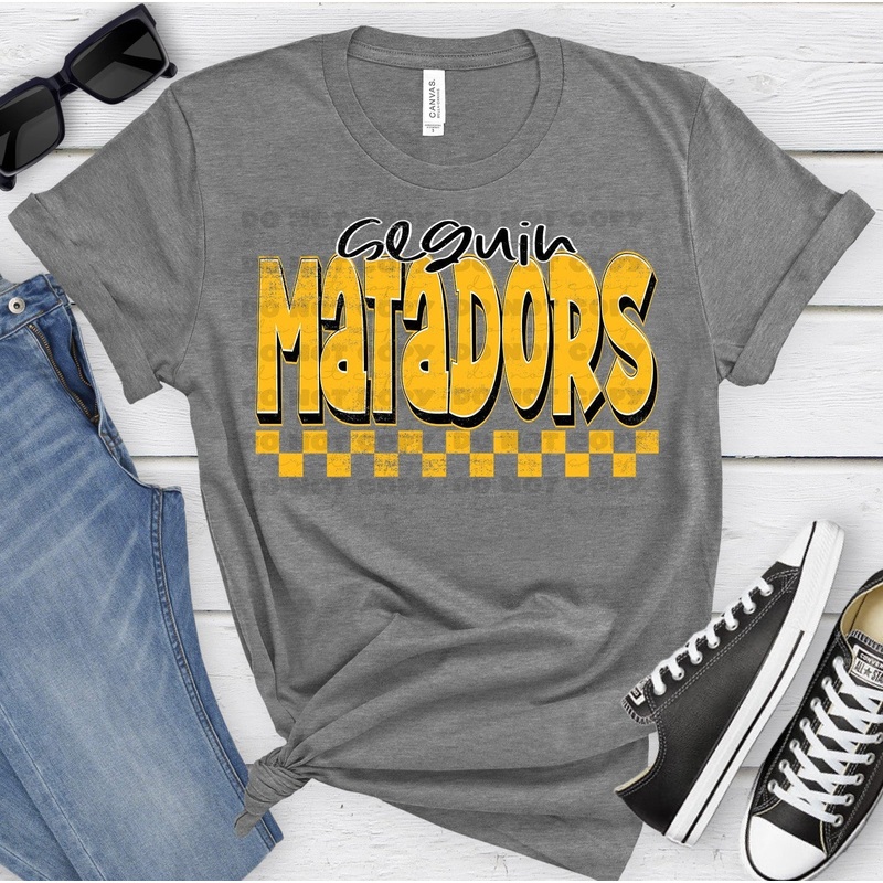 SEGUIN MATADORS ATH GOLD BLACK GRUNGE