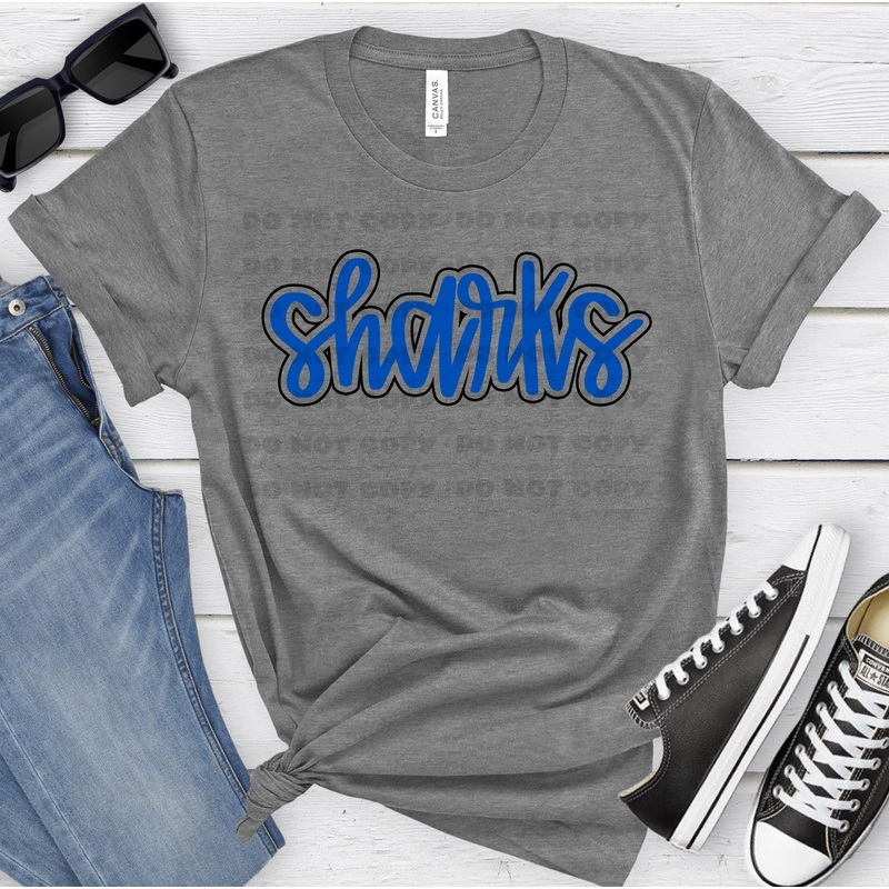 SHARKS ROYAL BLUE|Pocket 3.5″-4″|Infant|Toddler|Youth 8.5|Adult 11″|Adult 12″
