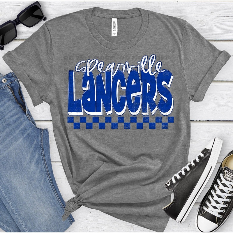 SPEARVILLE LANCERS ROYAL WHITE GRUNGE