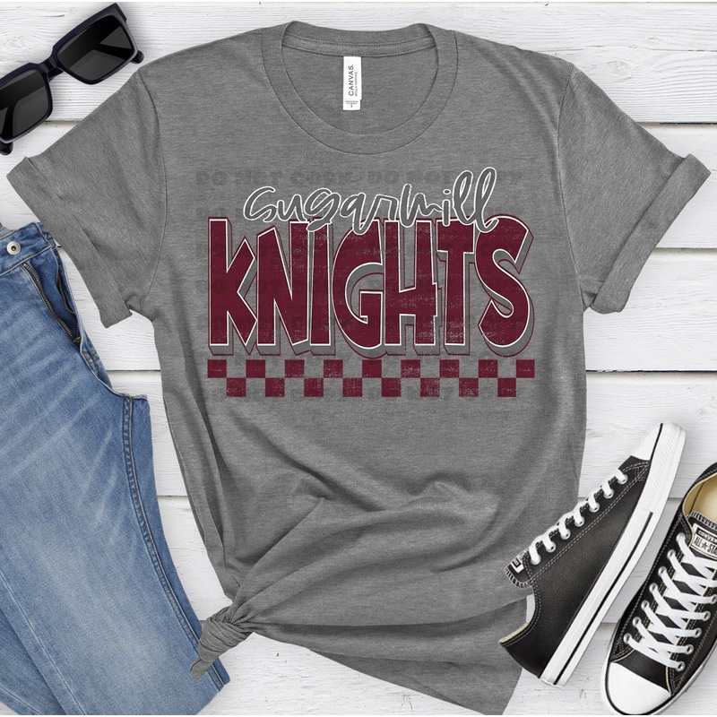 SUGAR MILL KNIGHTS MAROON GRAY GRUNGE
