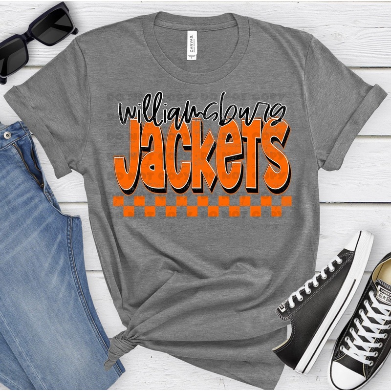WILLIAMSBURG JACKETS ORANGE AND BLACK GRUNGE
