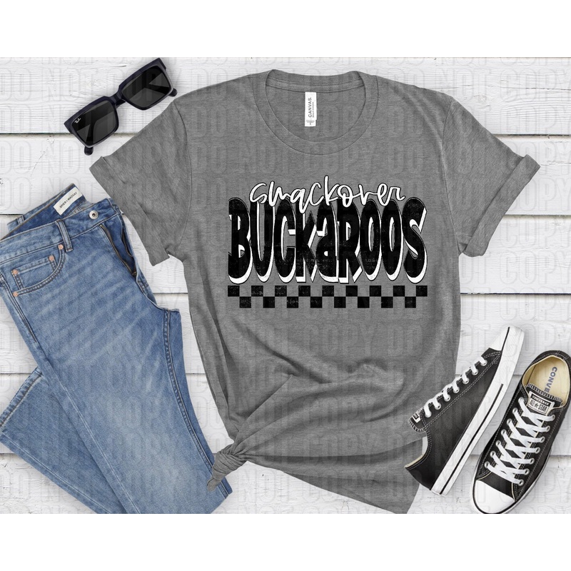 SMACKOVER BUCKAROOS WHITE BLACK GRUNGE