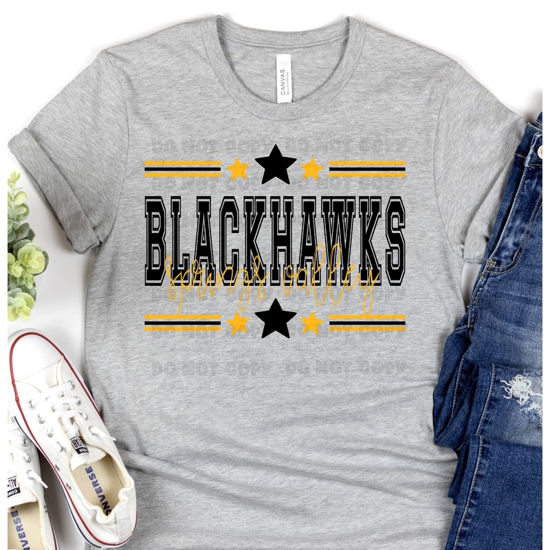 SPRING VALLEY BLACKHAWKS BLACK ATH GOLD ALL STARS