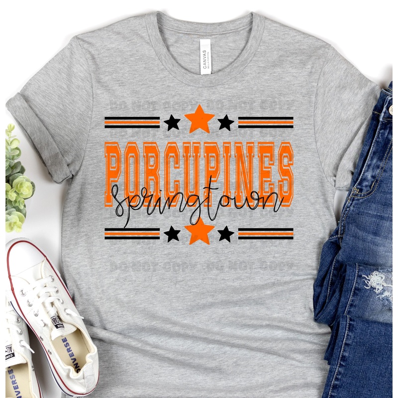 SPRINGTOWN PORCUPINES ORANGE BLACK ALL STARS