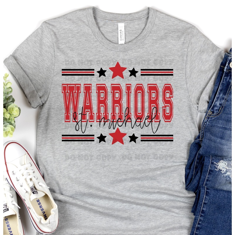 ST MICHAEL WARRIORS RED BLACK ALL STARS
