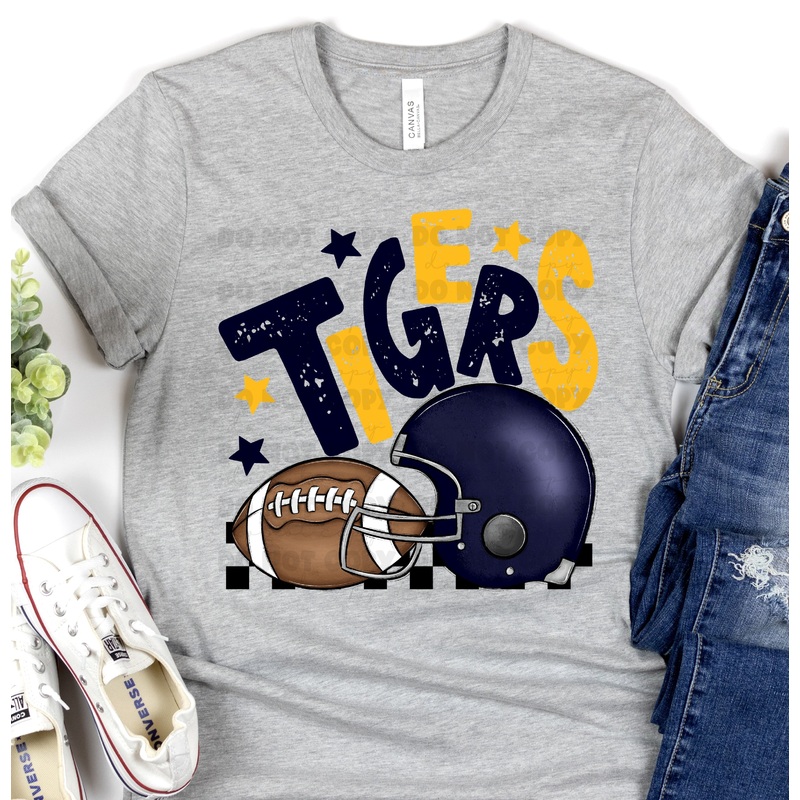 TIGERS NAVY ATH GOLD CHECKERED FB