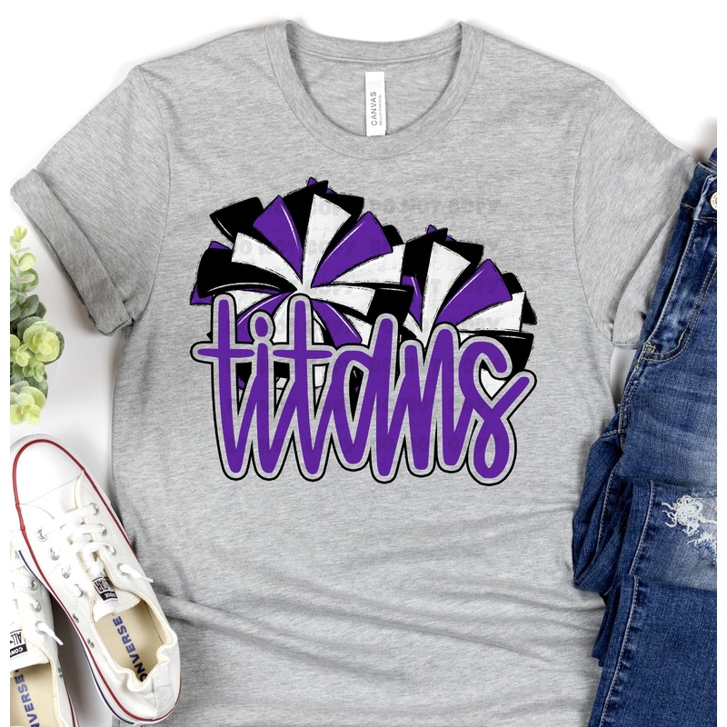 TITANS PURPLE POMS|Pocket 3.5″-4″|Infant|Toddler|Youth 8.5|Adult 11″|Adult 12″