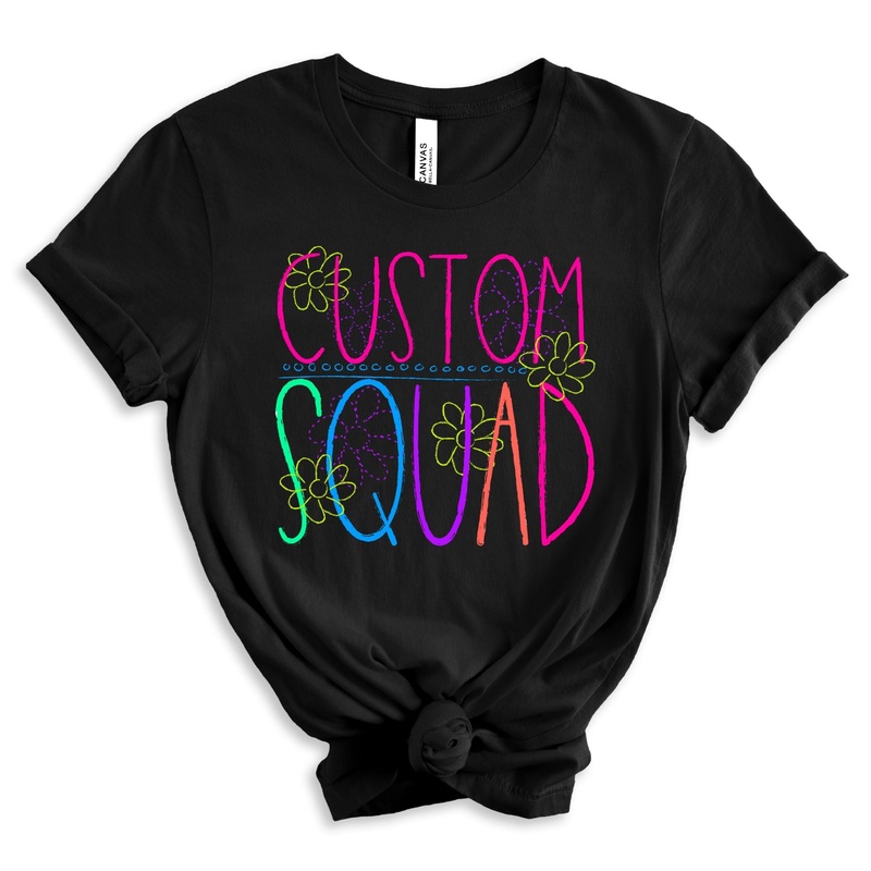 CUSTOM CHALKBOARD SQUAD WITH FLOWERS
