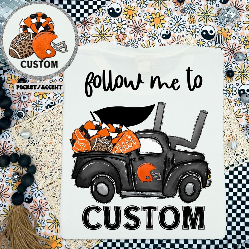 HOCO TRUCK ORANGE BLACK AND WHITE FRONT + BACK