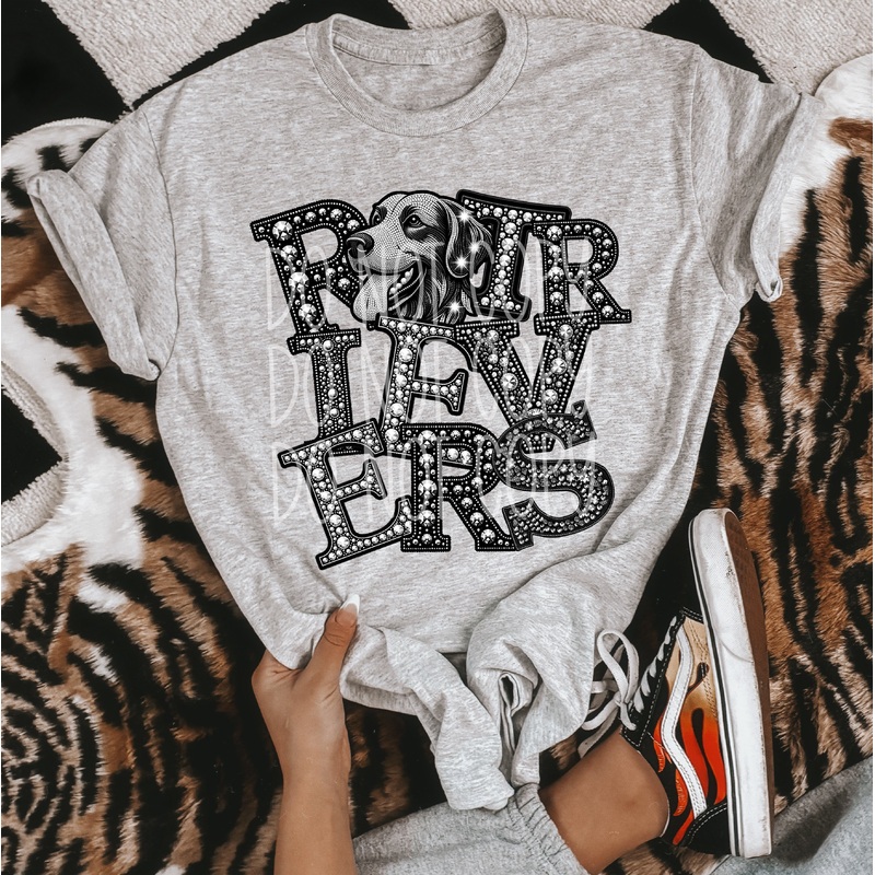 RETRIEVERS FAUX RHINESTONE|Pocket 3.5″-4″|Infant|Toddler|Youth 8.5|Adult 11″|Adult 12″
