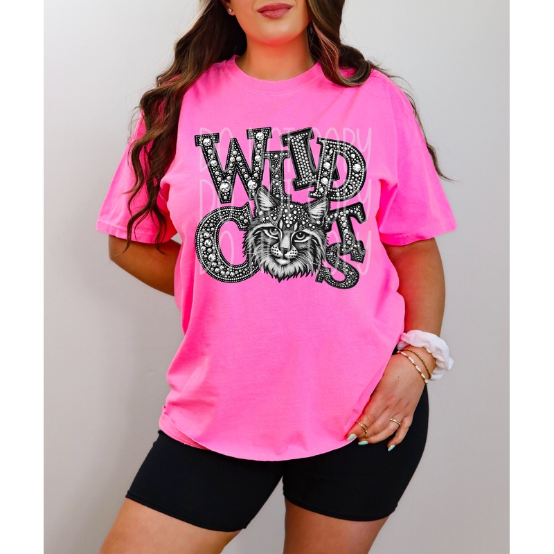 WILDCATS FAUX RHINESTONE|Pocket 3.5″-4″|Infant|Toddler|Youth 8.5|Adult 11″|Adult 12″